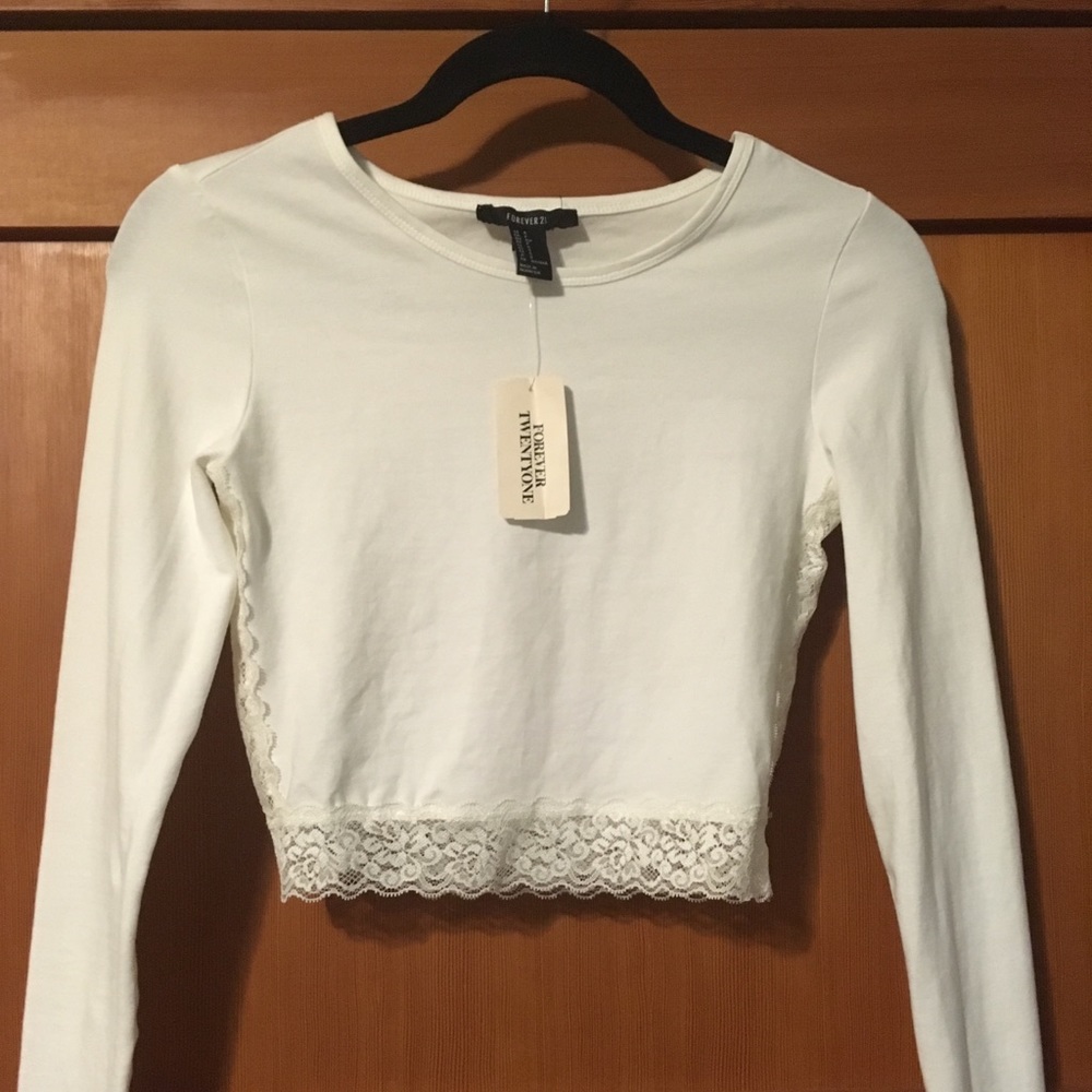 NWT white crop top